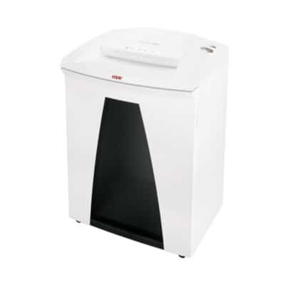 CLC | A paper shredder, HSM Securio B34 P4, displaying a 4.5x30mm cut size, placed on a white background.