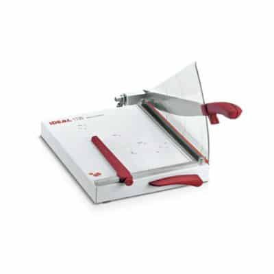 CLC | An Ideal 1135 Paper Trimmer featuring a red handle on a white surface.