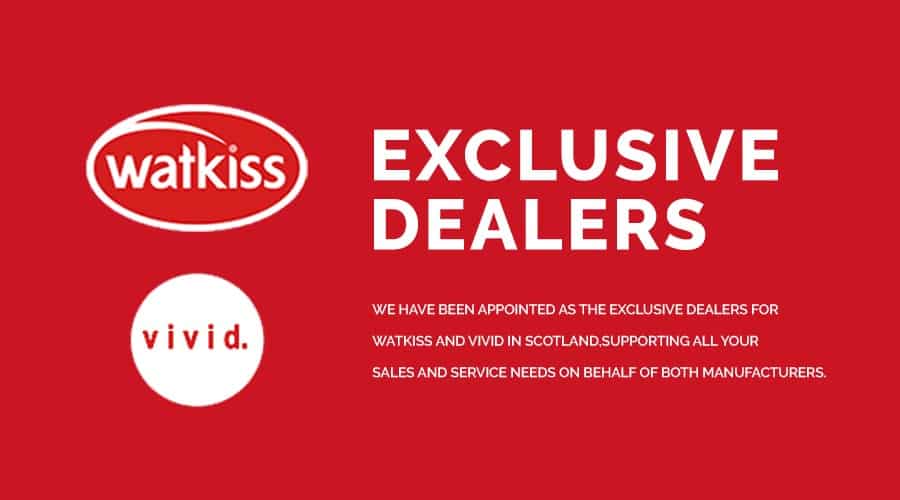 CLC | Exclusive Dealers logo on a red background featuring Watkiss & Vivid.