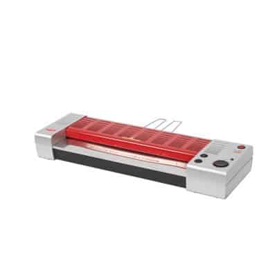 CLC | A red and silver Peak Educator PE-452 A2 Laminator on a white background.
