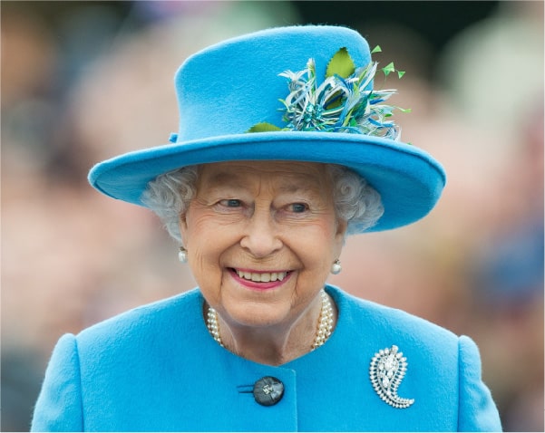 CLC | Queen Elizabeth II wearing a blue coat and hat.